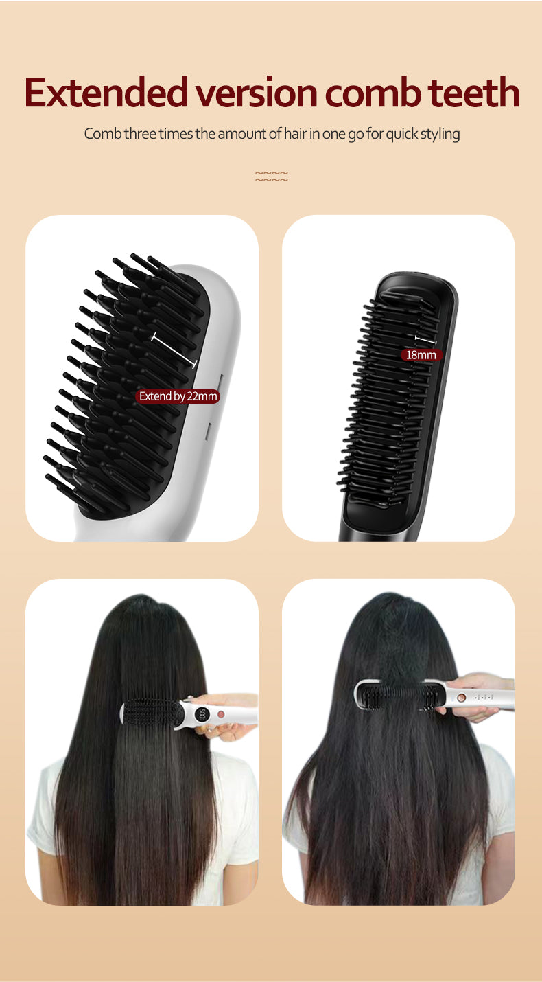 Best Hair Straightener Brush Anti-Scald Ceramic Fast Hair Straightener Comb Fast Heating for Home Salon