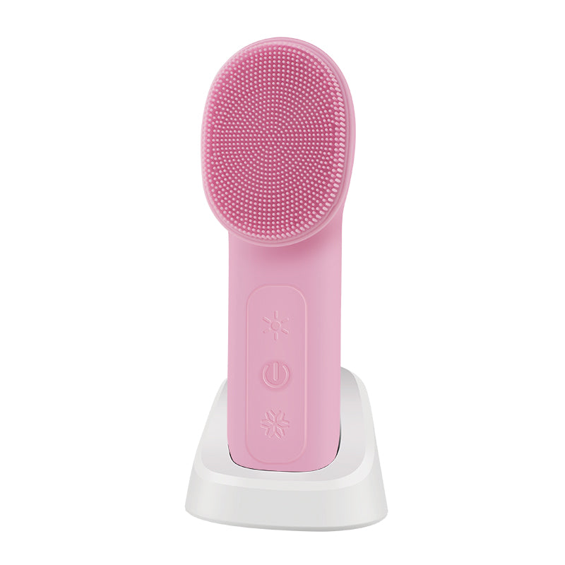 Sonic Facial Cleansing Brush 3 in 1 USB Plug Type Deep Cleaning Exfoliating Facial Care Silicone Face Brush With Base