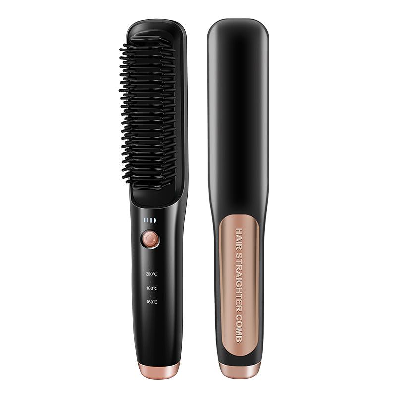 Novo Projetado Cordless Hot Comb Sem Fio Portátil Ionic Hair Straightener Brush para Todos os Penteados